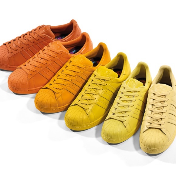 Adidas Pharrell Williams Superstar Canary Yellow Shell Toe Unisex Sneakers - Picture 9 of 9